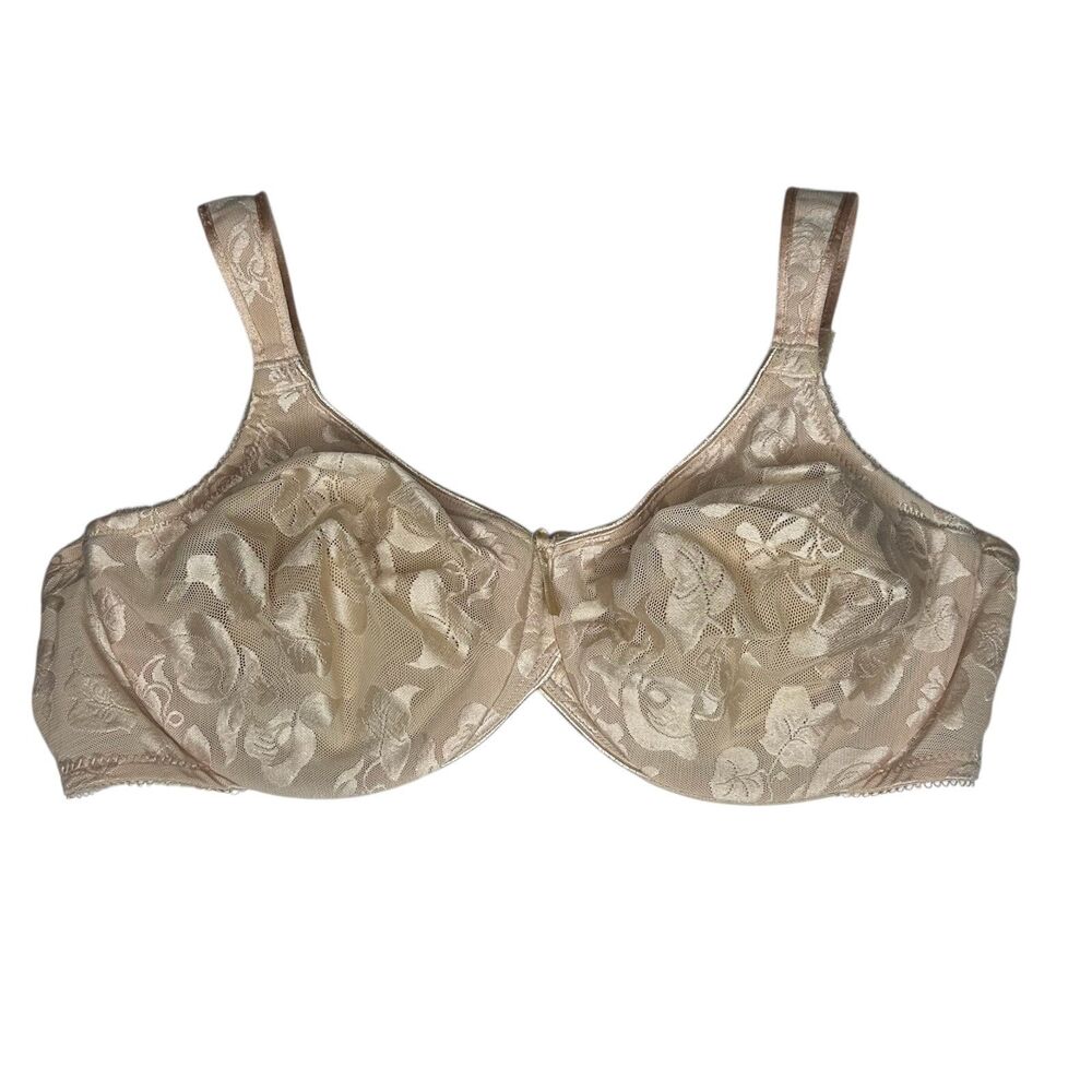 Wacoal tan floral lace unlined bra 38D full coverage